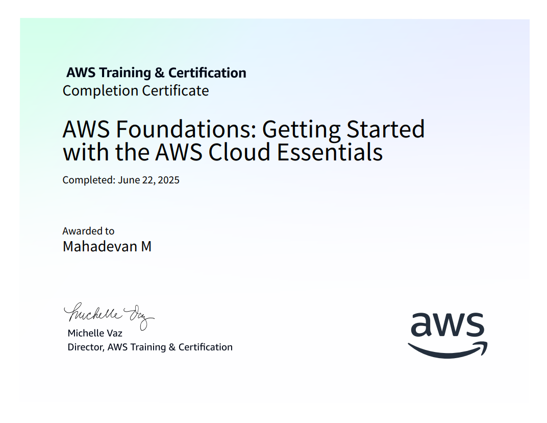 AWS Cloud Essentials Cert